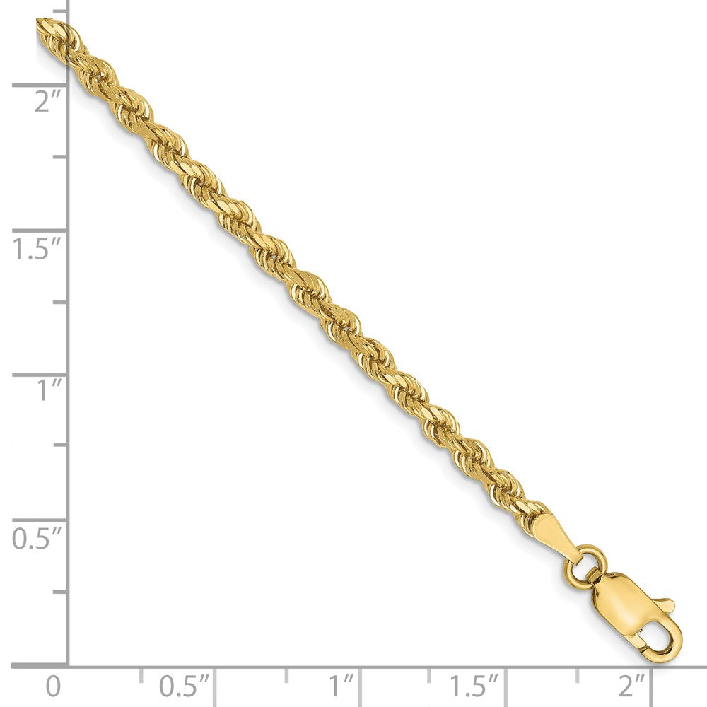10K 2.75mm Diamond-Cut Rope Chain 7  inches