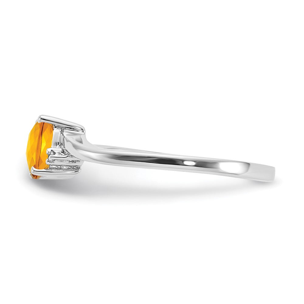 Sterling Silver ANC Citrine & Diamond Ring