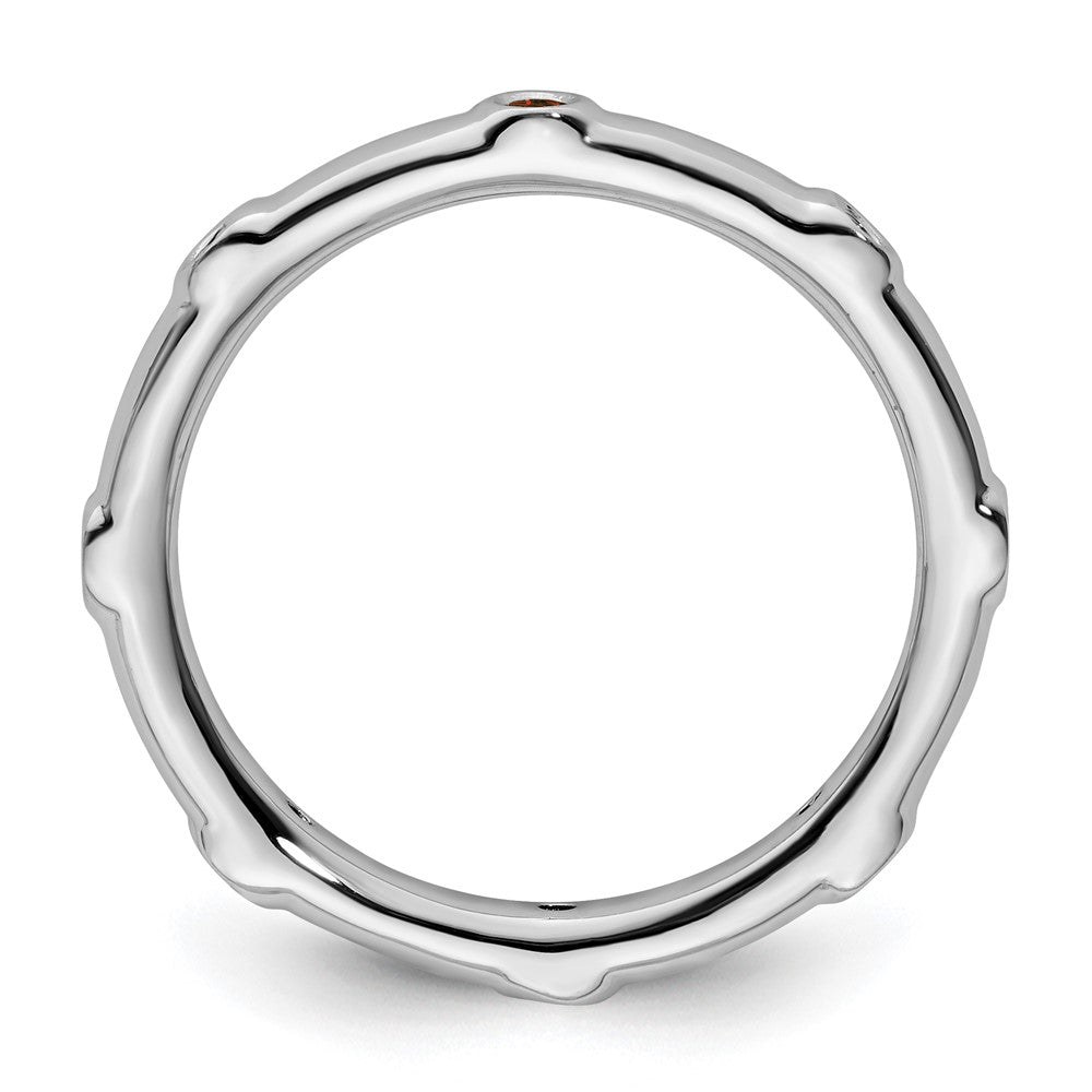Sterling Silver Stackable Expressions Garnet Ring Size -5