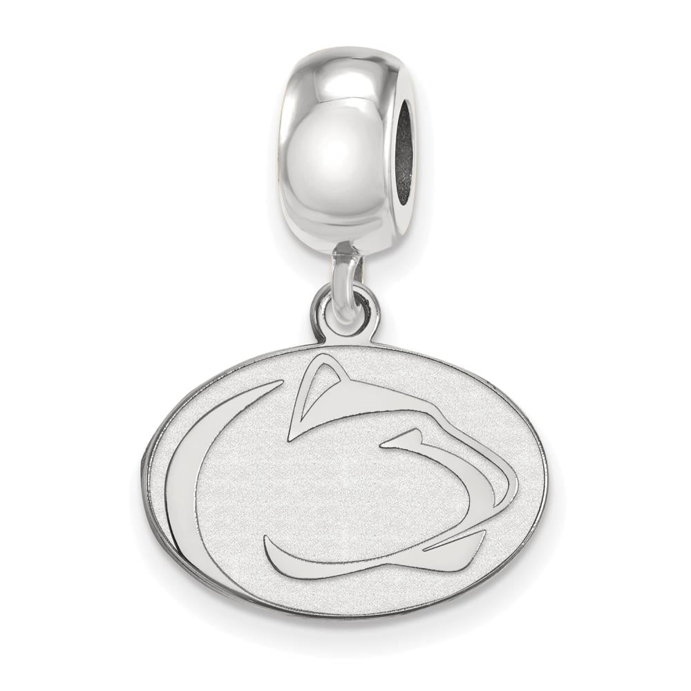 Sterling Silver Rhodium-plated LogoArt Penn State University Lion Small Dangle Bead