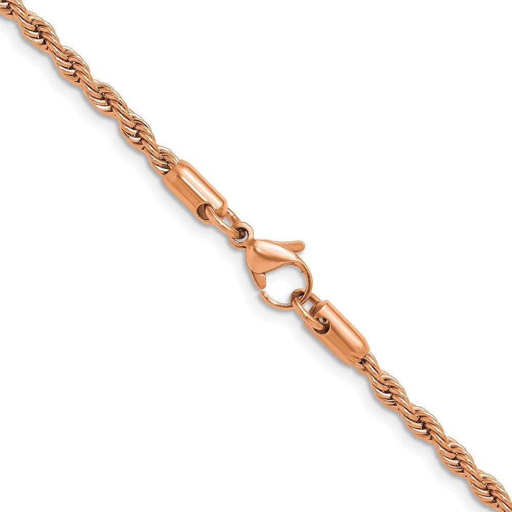 Chisel Stainless Steel Polished Rose IP-plated 3mm 22 inch Rope Chain