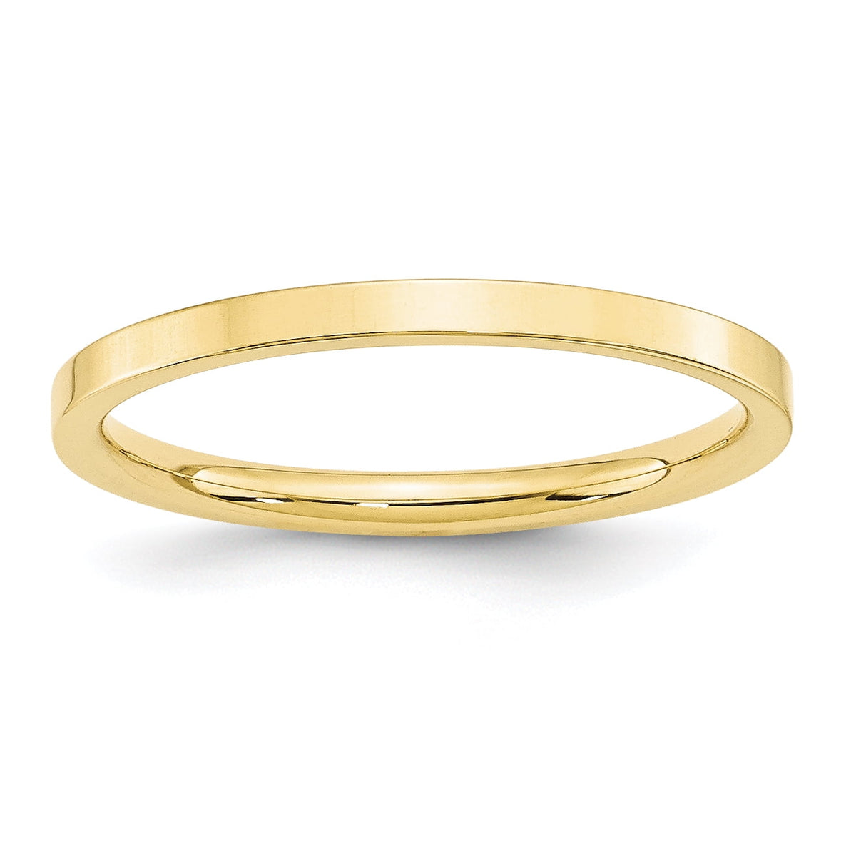 Primal Gold 10 Karat Yellow Gold 2mm Standard Flat Comfort Fit Band Size 5