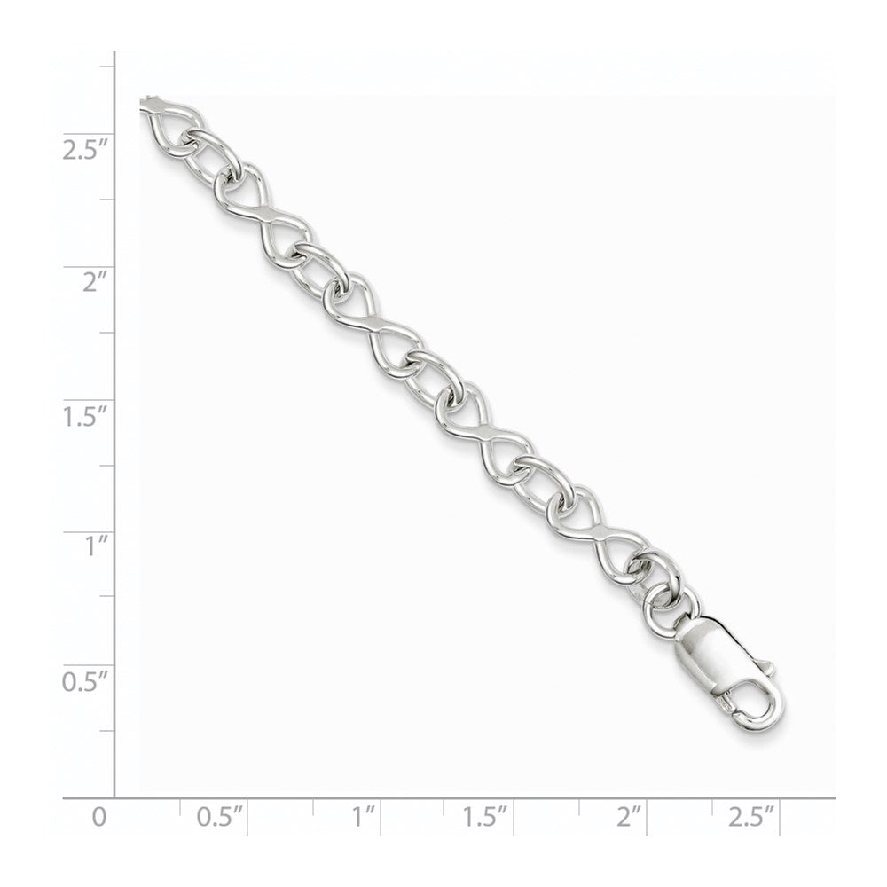 Sterling Silver Polished Fancy Link Bracelet 7.5 inches