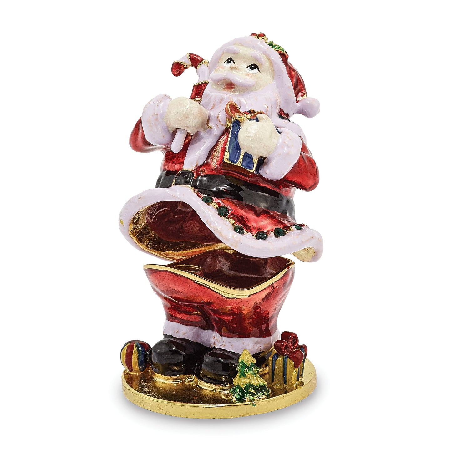 Pewter Enamel Santa Trinket Box
