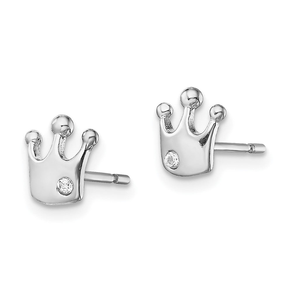 Sterling Silver Rhodium Diam. Dangle Earrings