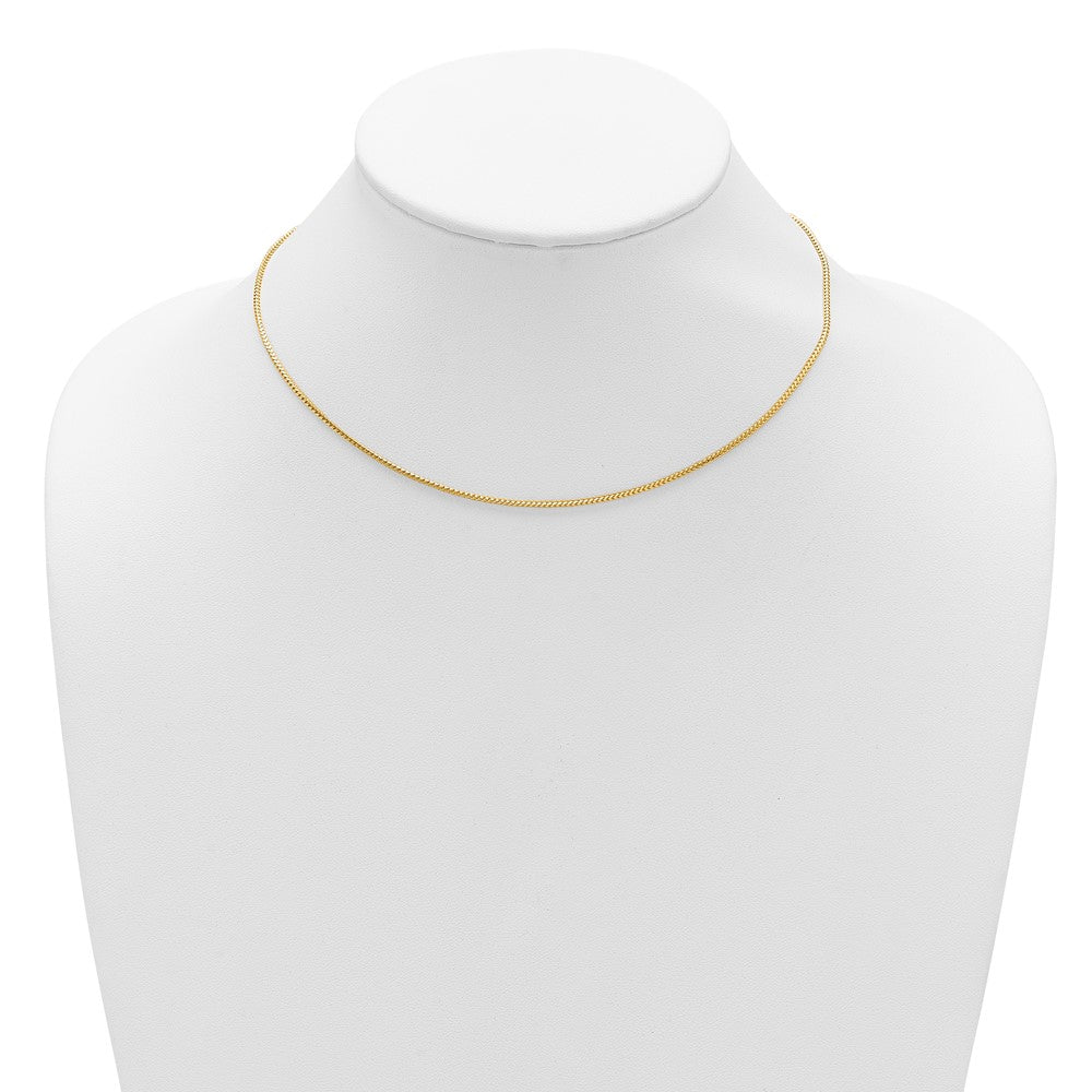 14K 1.25mm Franco 1in+1in Adjustable Chain