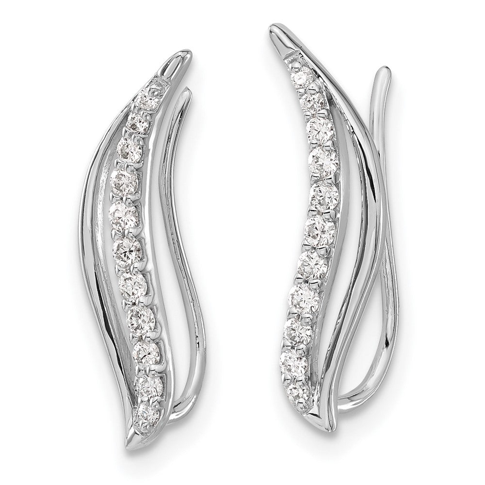 14k White Gold 1/4 carat Lab Grown Diamond VS/SI+ G+ Complete Ear Climber