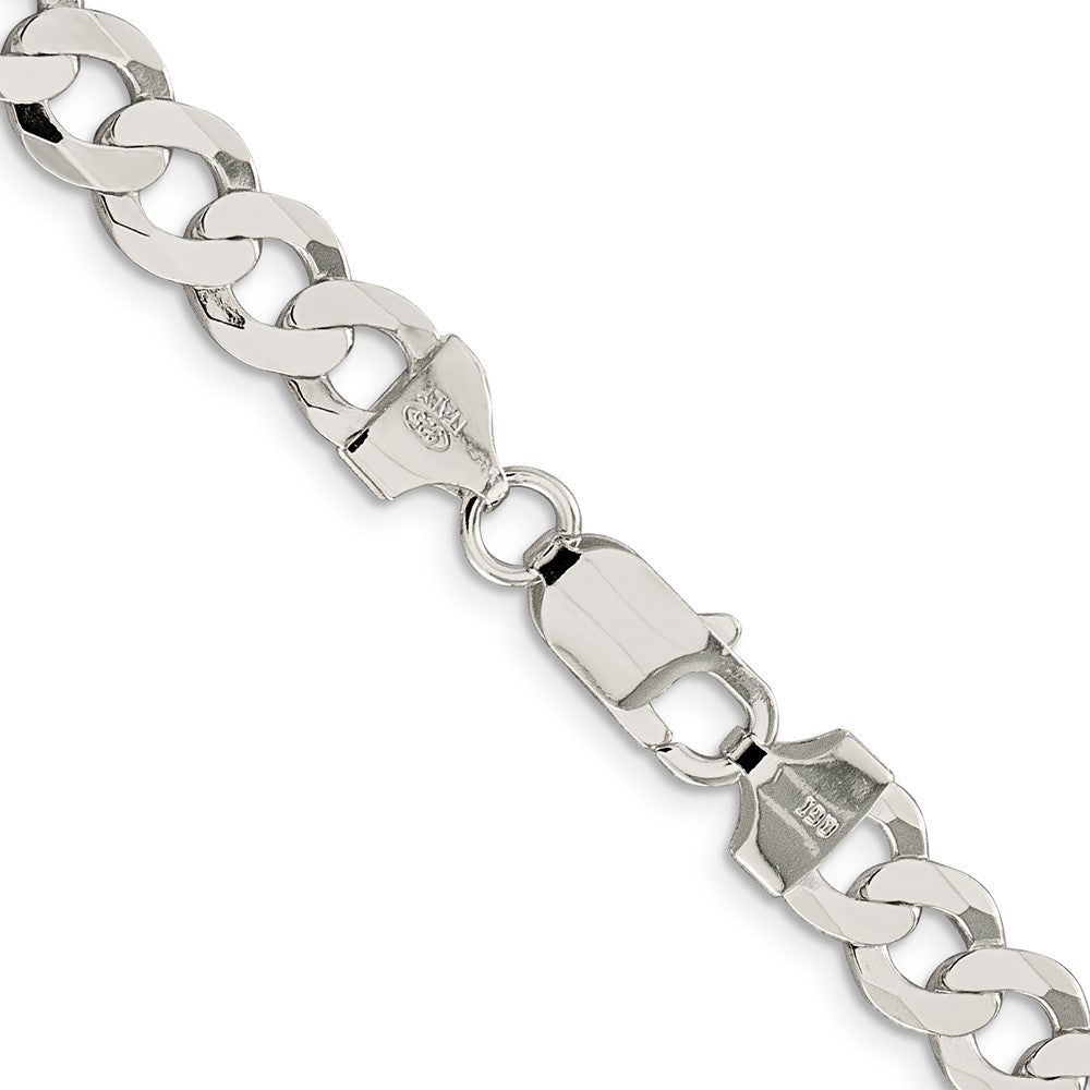 Sterling Silver 7.5mm Flat Curb Chain 24 Inches