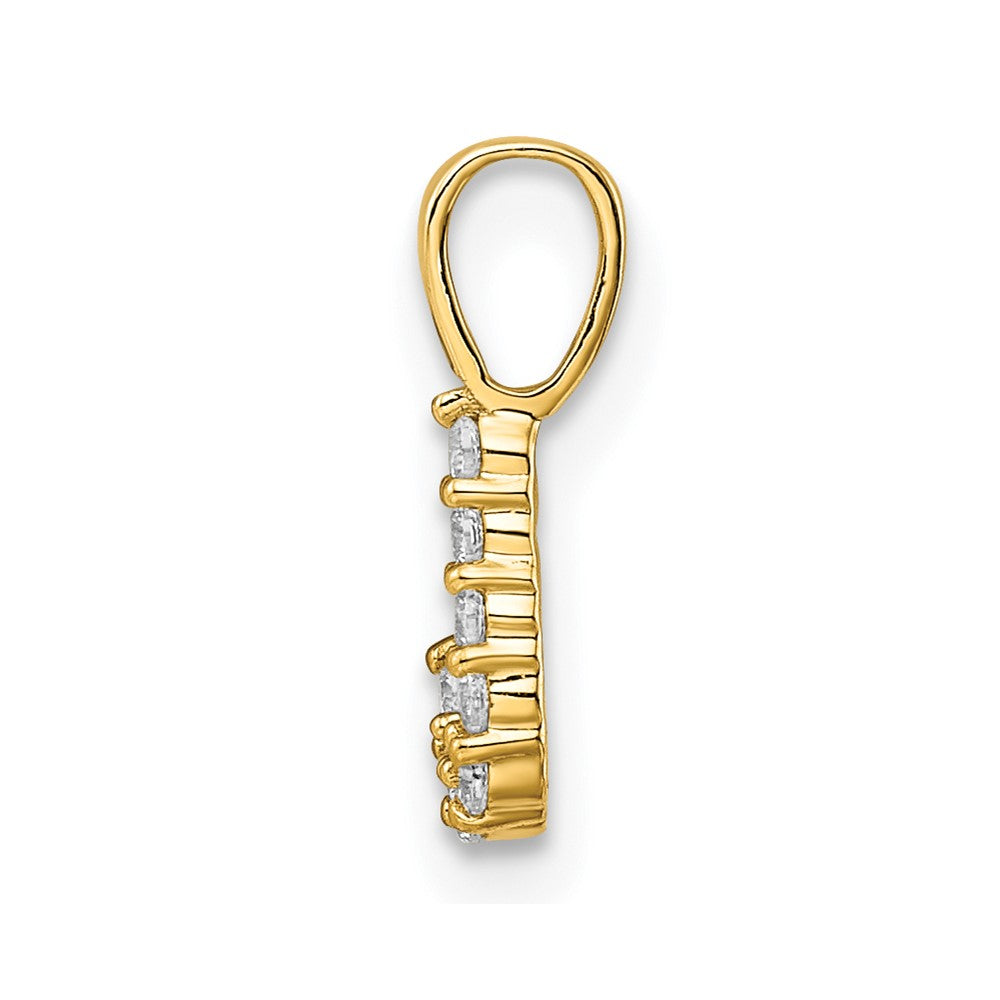 14k 1/10 carat Lab Grown Diamond VS/SI+ G+ Letter J Initial Pendant