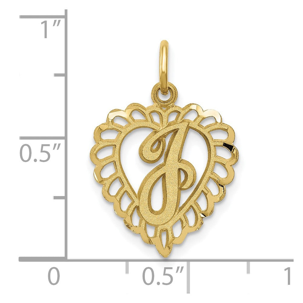 10k Initial J Charm Yellow Gold