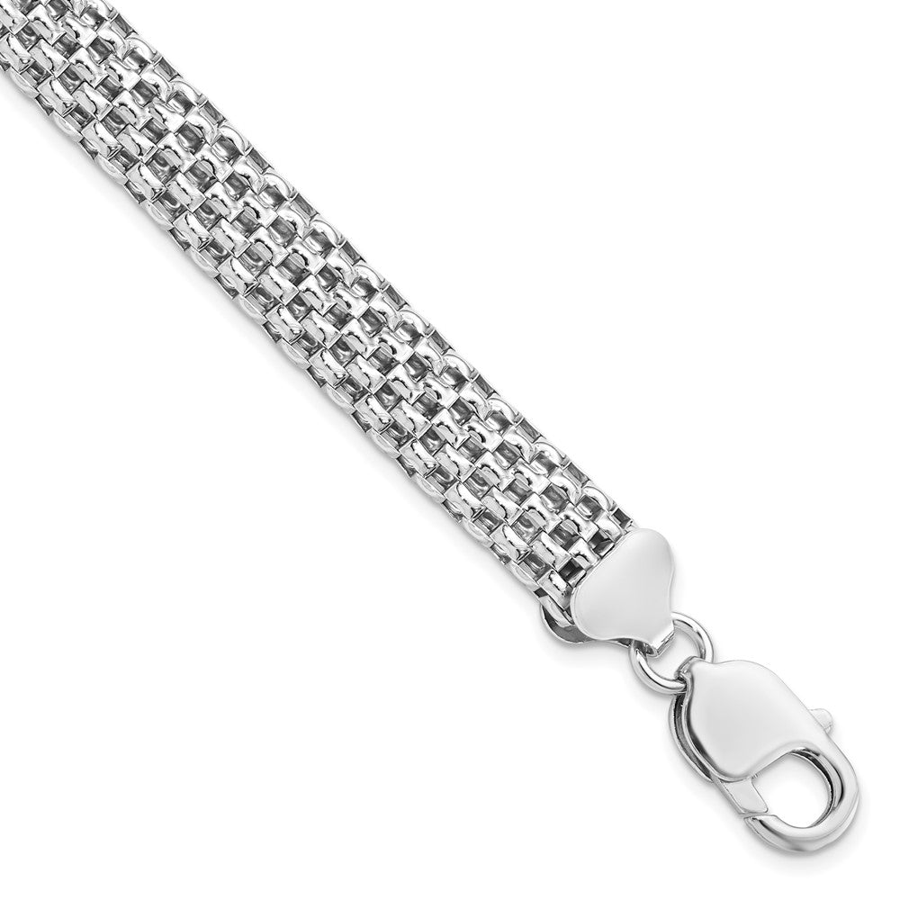 Sterling Silver Rhodium-plated Hollow Bracelet