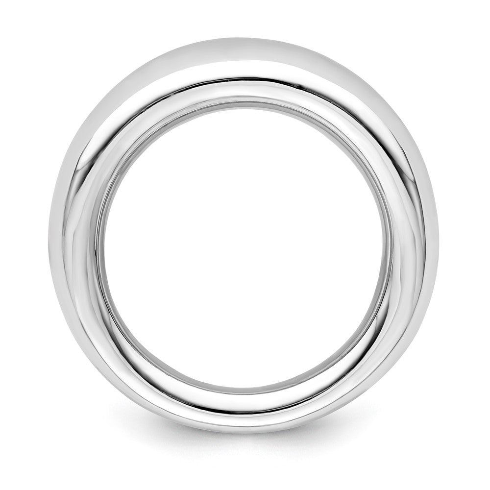 Sterling Silver high polished dome ring-rhodium