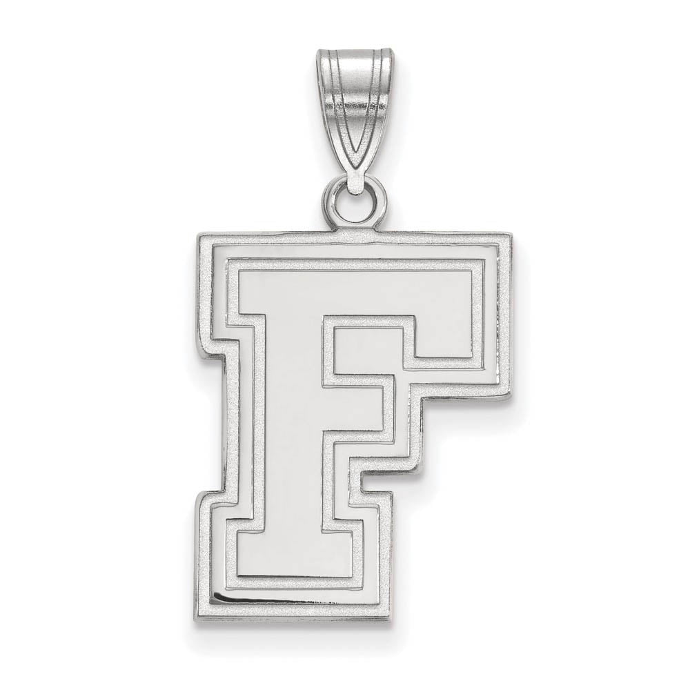 Sterling Silver Official Licensed Collegiate Fordham University (FU) Large Pendant