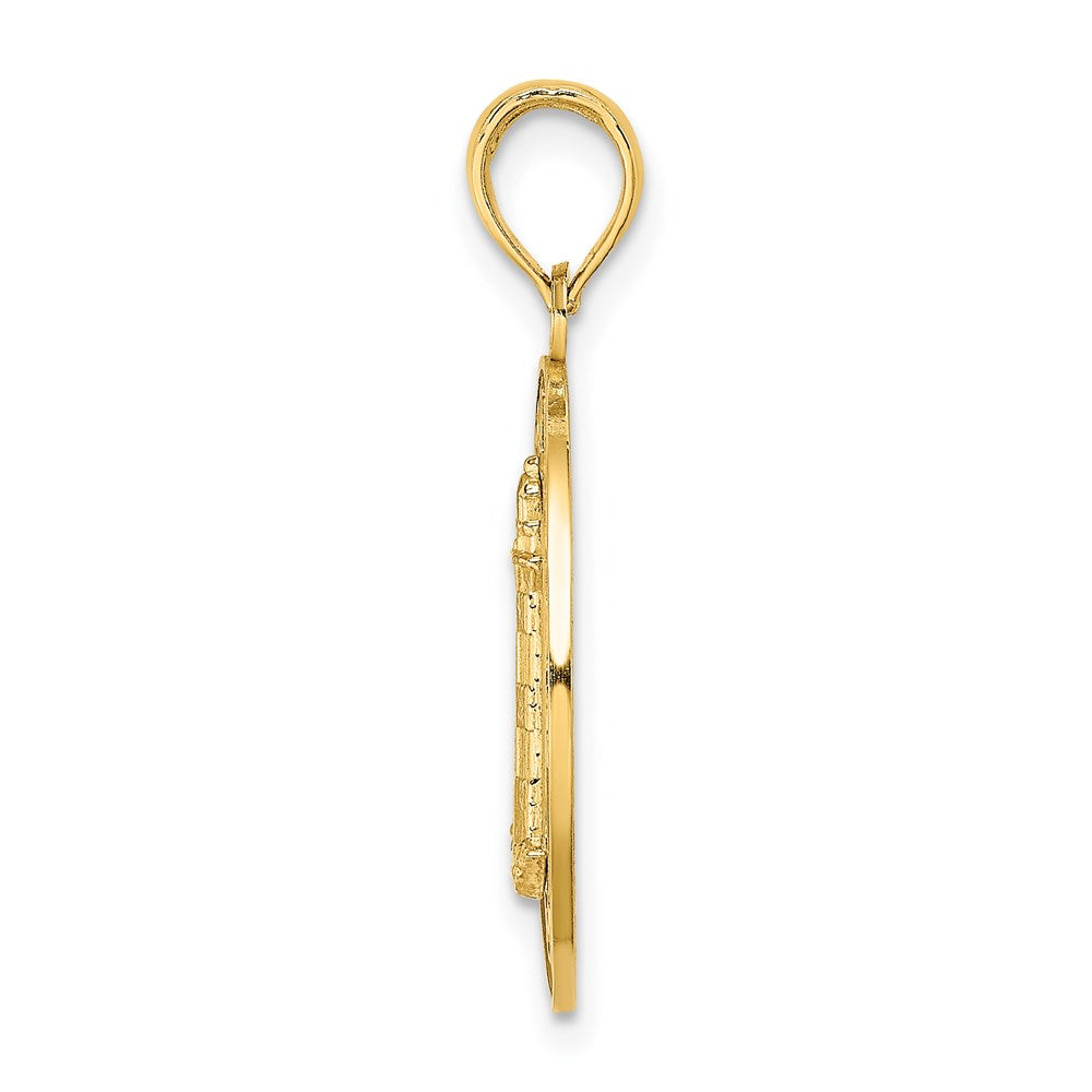 14K HILTON HEAD Lighthouse Round Charm