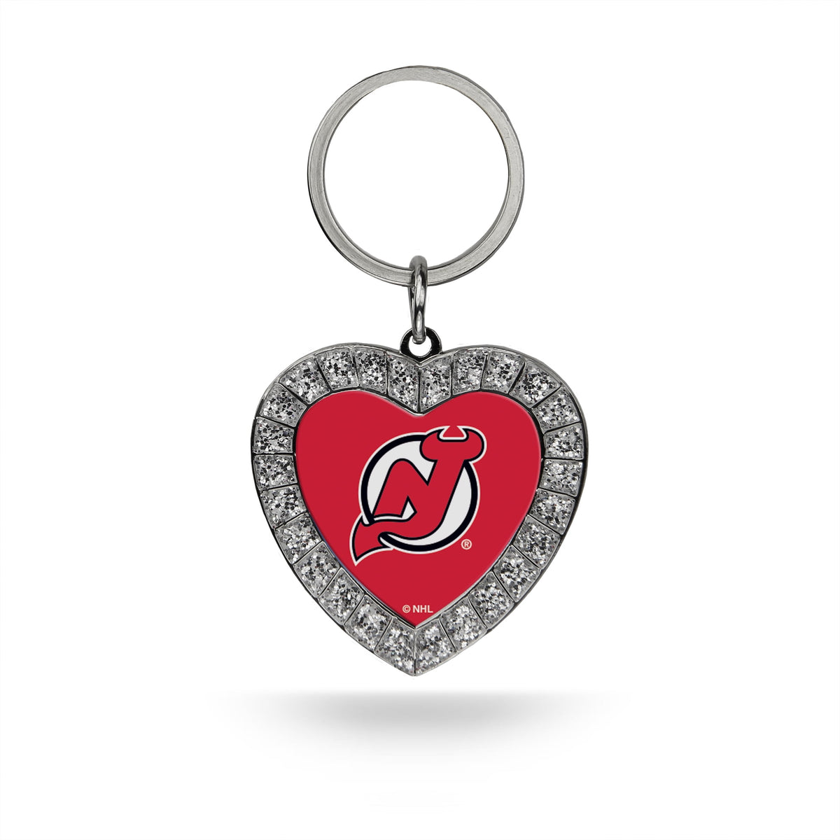 DEVILS RHINESTONE HEART KEYCHAIN