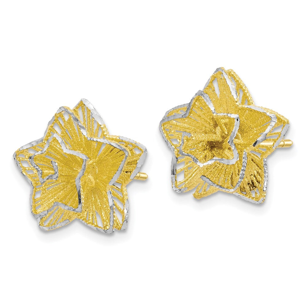 Sterling Silver Gold-tone Star Earrings