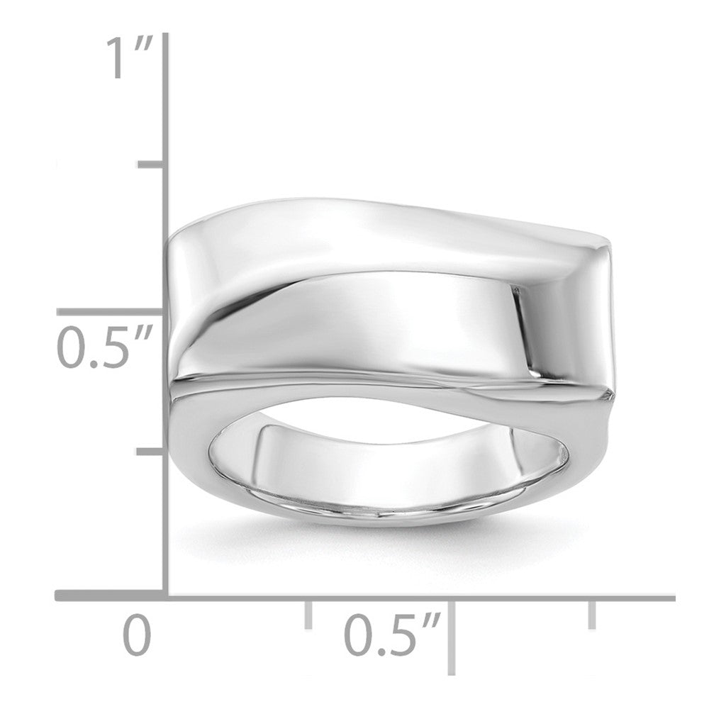 Sterling Silver Fancy Rectangular Wave Ring