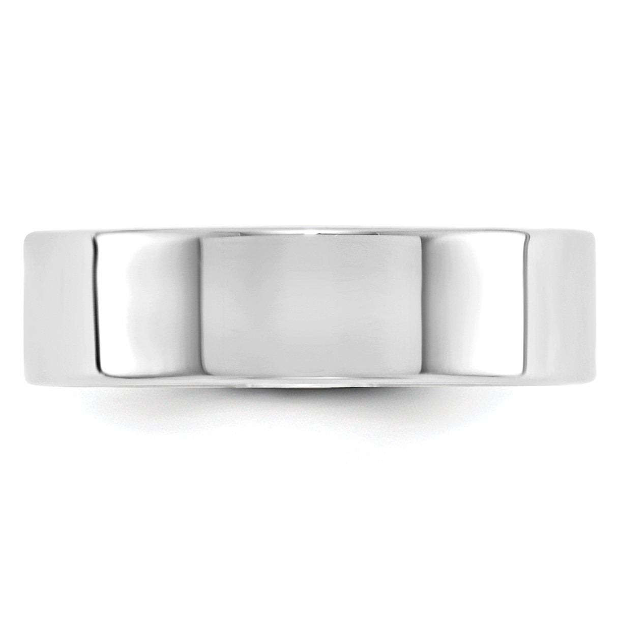 10k White Gold 6mm Lightweight Flat Wedding Band Size 8