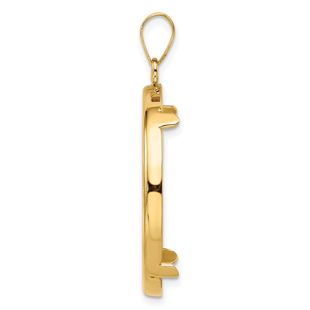 Wideband Distinguished Coin Jewelry 14k Polished 27.0mm Prong Coin Bezel Pendant