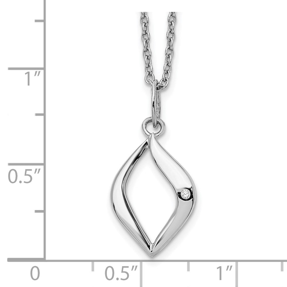 White Ice Sterling Silver Rhodium-plated 18 Inch Diamond Necklace with 2 Inch Extender 18 Inches