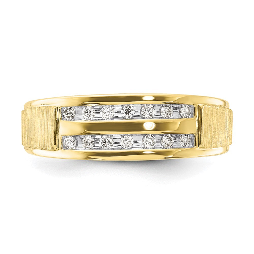 IBGoodman 10k 1/5 carat Lab Grown Diamond VS/SI+ G+ Complete Double Row Men's Ring