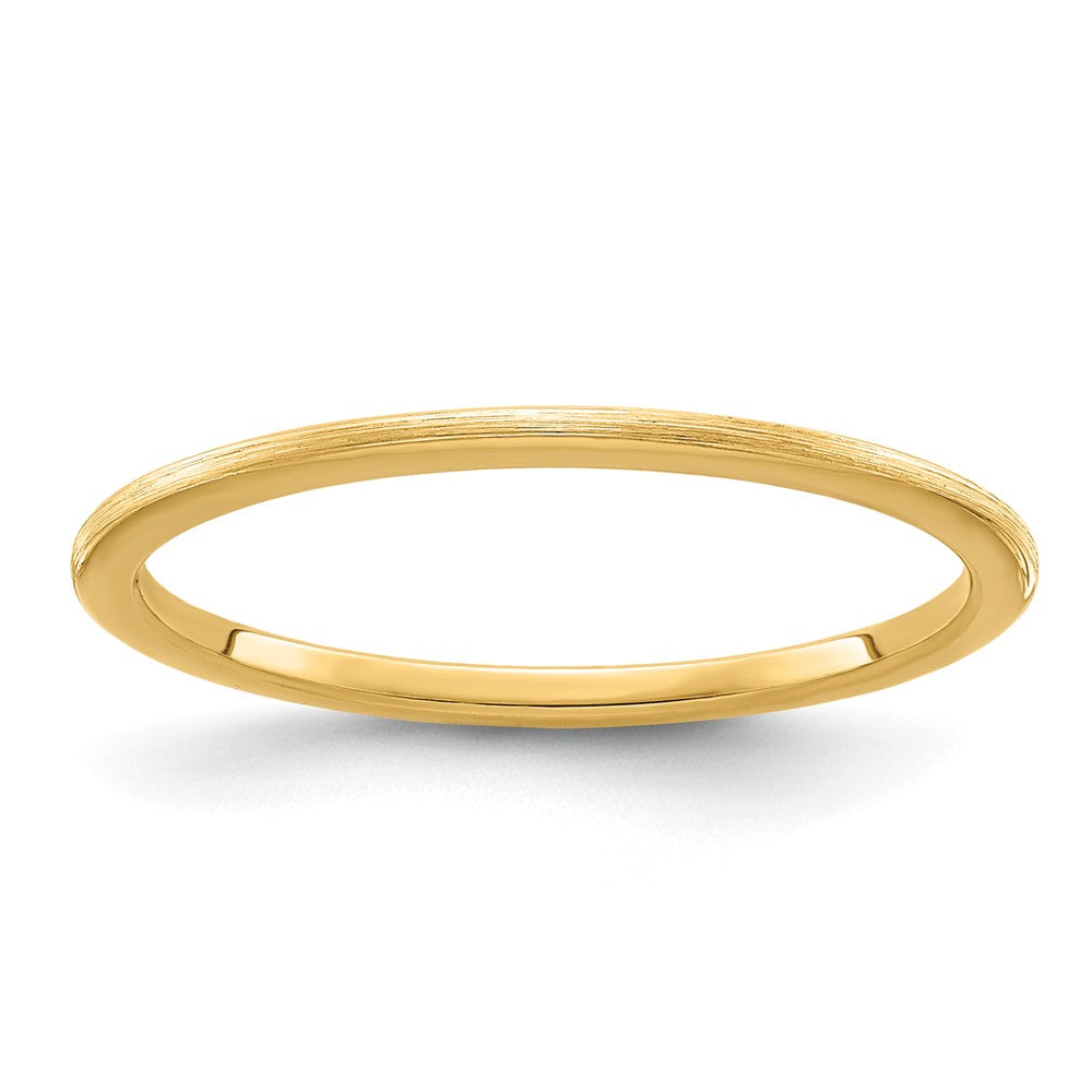 10K Yellow Gold 1.2mm Half Round Satin Stackable Band Size 5