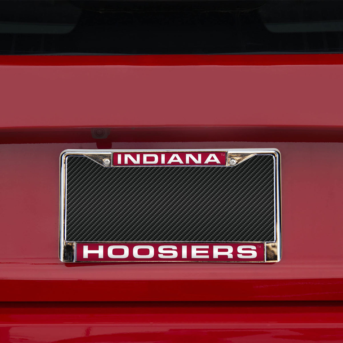 Indiana-IU-Hoosier's Chrome Metal Laser Cut License Plate Frame