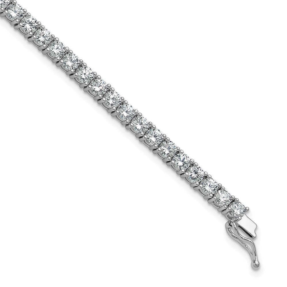 Sterling Shimmer Sterling Silver Rhodium-plated 3.5mm CZ 54 Stone 8 inch Bracelet 8 inches