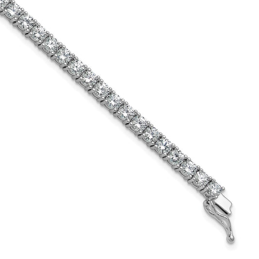 Sterling Shimmer Sterling Silver Rhodium-plated 3.5mm CZ 54 Stone 8 inch Bracelet 8 inches