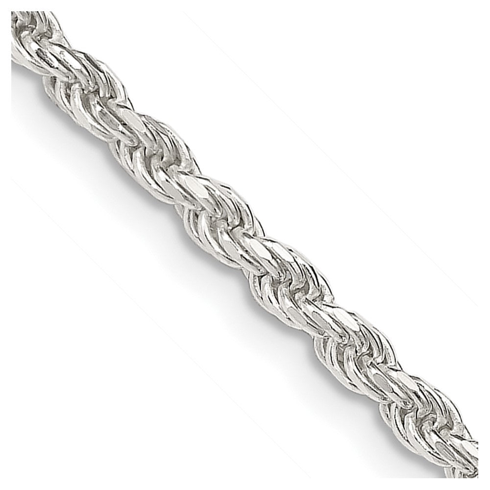 Sterling Silver 2.75mm Diamond-cut Rope Chain 28 Inches