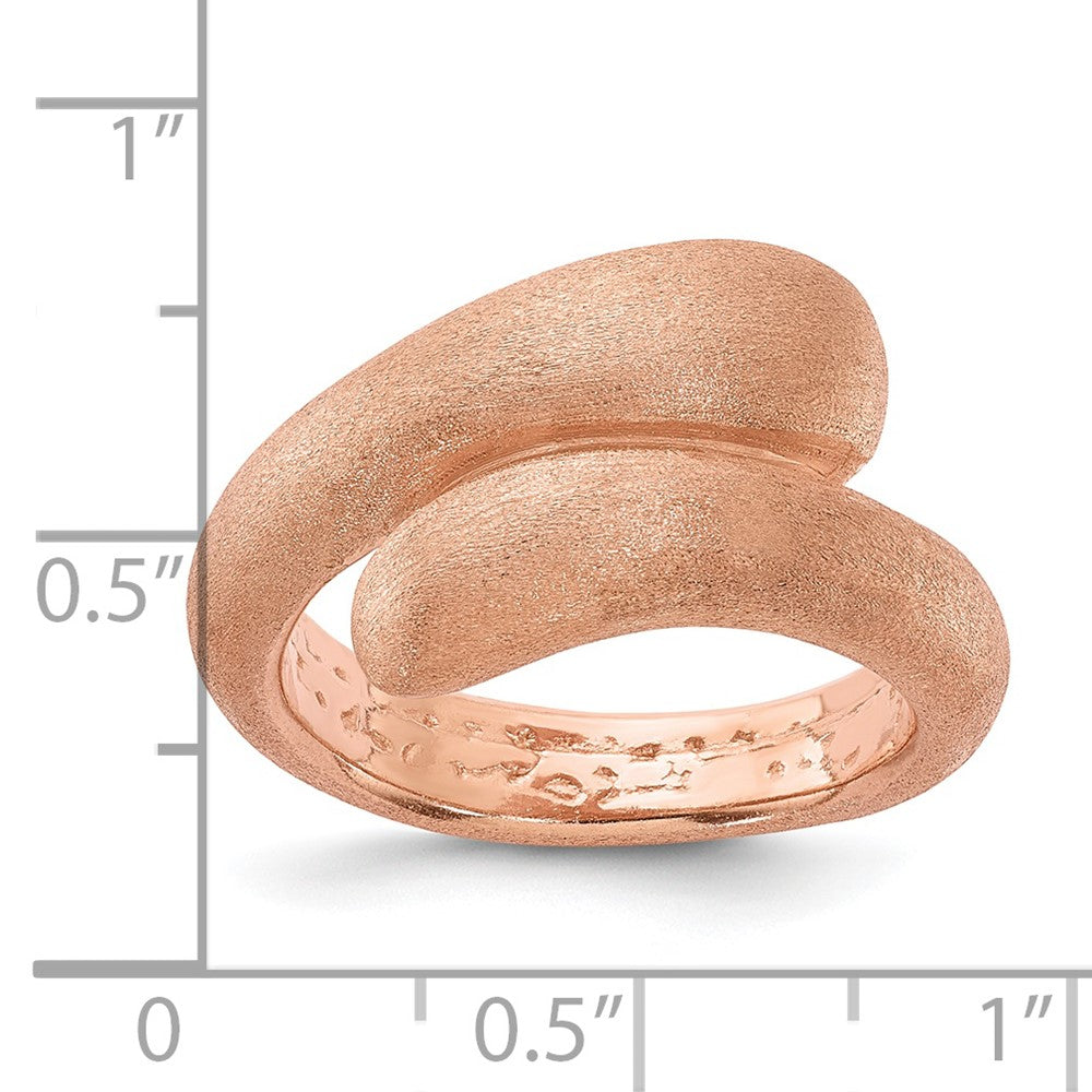 Sterling Silver Rose-tone Satin Size 9 Ring
