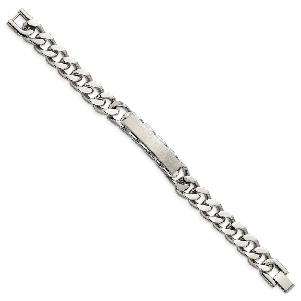 Stainless Steel Brushed and Polished 8.5in ID Bracelet 8.5 inches