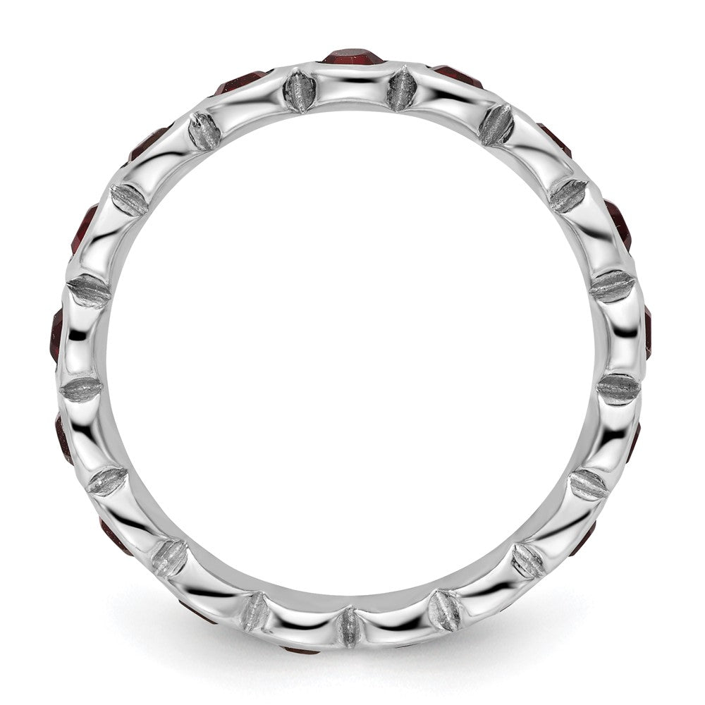 Sterling Silver Stackable Expressions January Crystal Ring Size -8