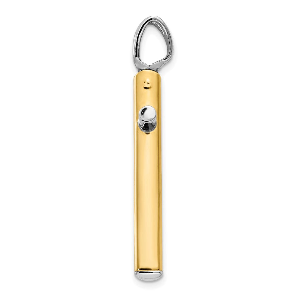 14K Two-tone Polished Cross Pendant