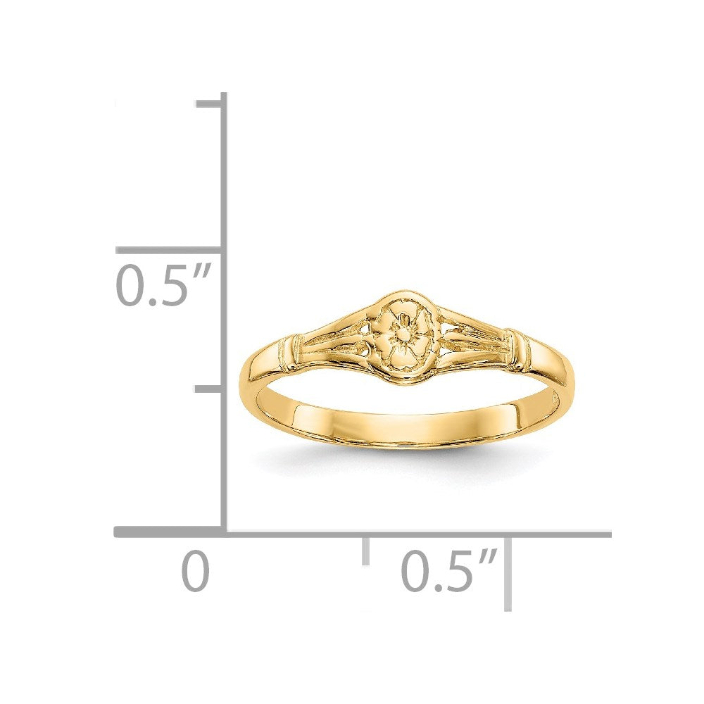 14K Gold Polished Oval Baby Ring Size 2.25