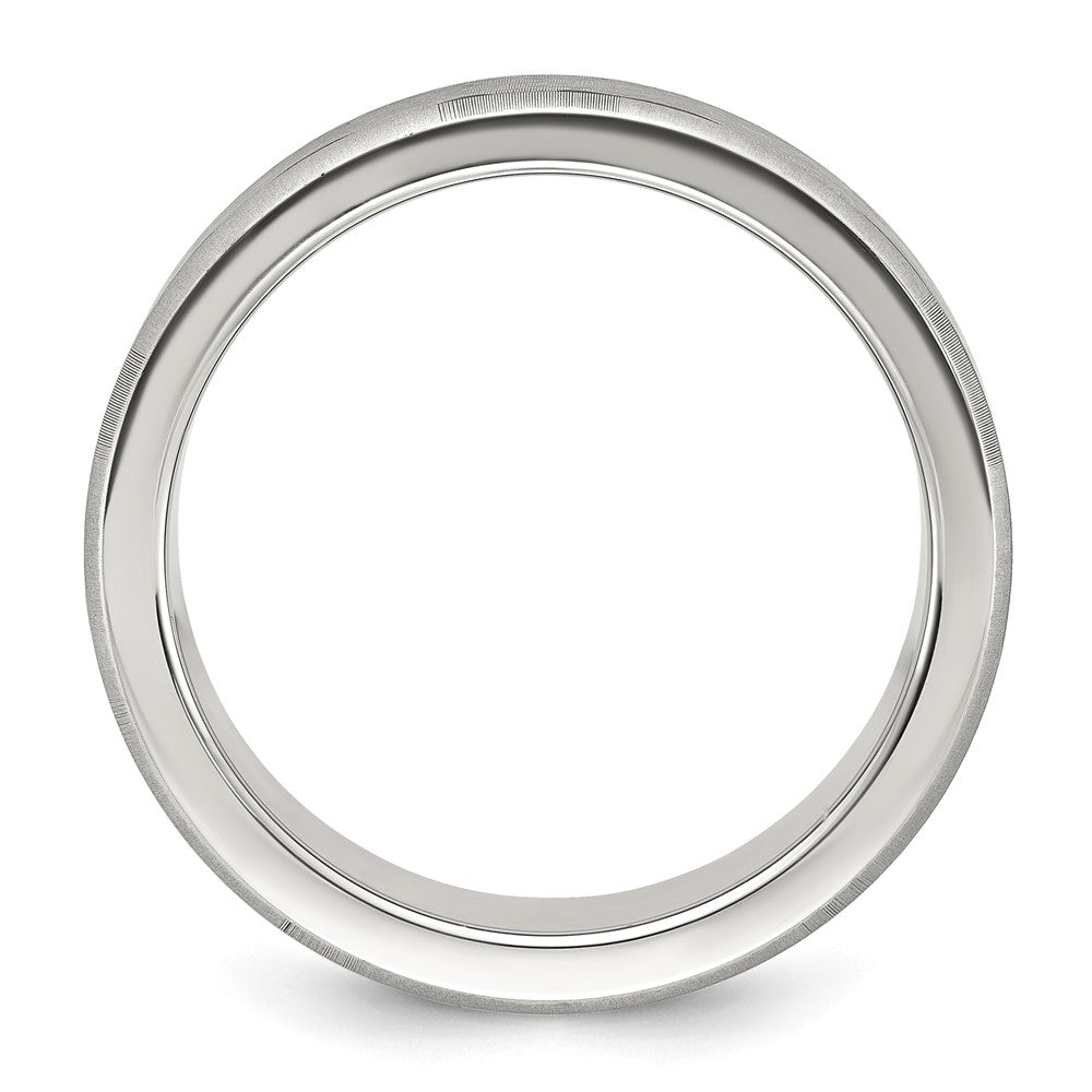 Chisel Titanium Brushed Laser Design 8mm Band Size - 10