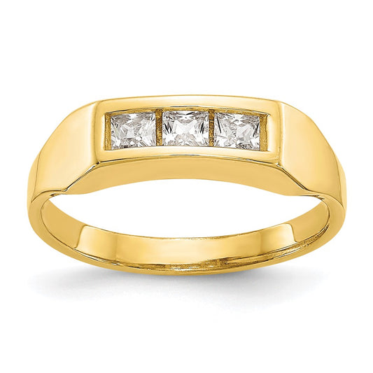 10k Gold CZ Polished Small Sized Ring