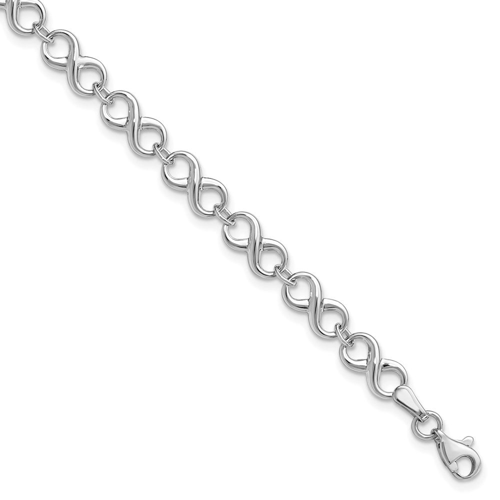 14K White Gold Polished Bracelet 7  inches