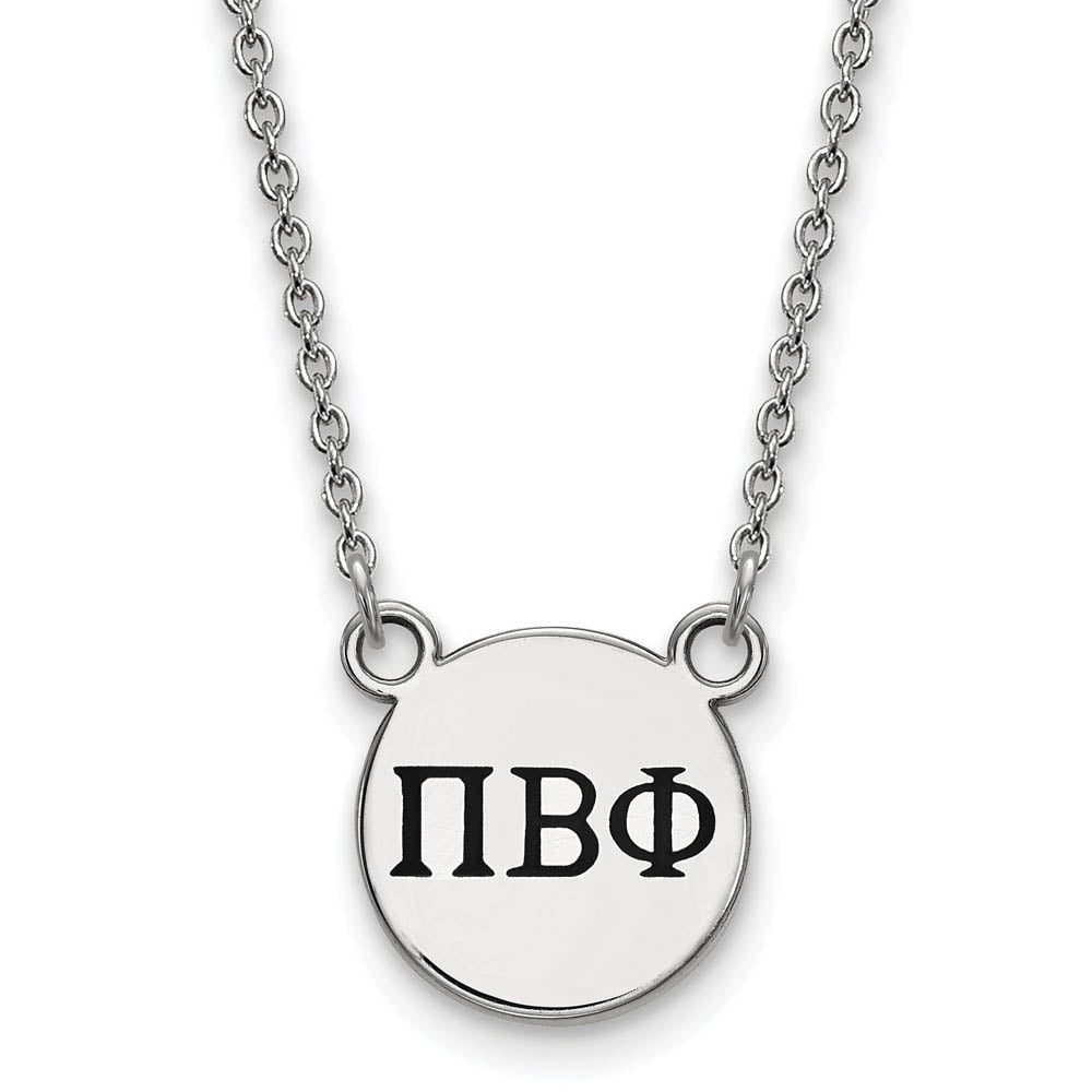 Sterling Silver 18in Official Licensed Greek Sororities Pi Beta Phi (???) XS Enamel Pendant w/Necklace