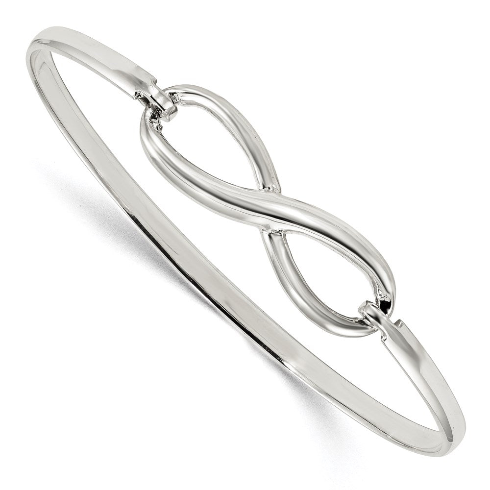 Sterling Silver Infinity Bangle Bracelet 7 inches