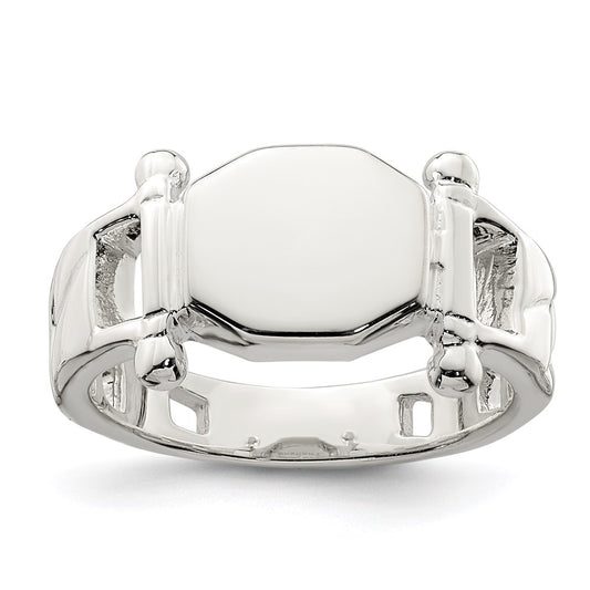 Sterling Silver Fancy Signet Ring