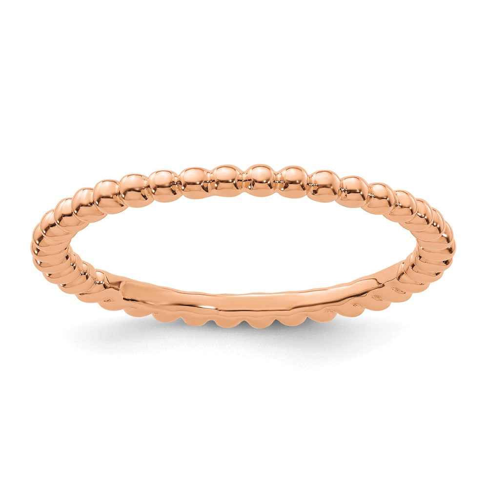 Sterling Silver Stackable Expressions Pink-plated Ring Size -5