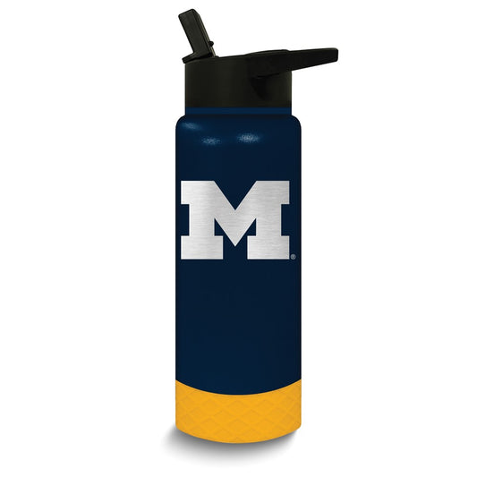 Collegiate University of Michigan Stainless Steel Silicone Grip 24 oz. Water Bottle