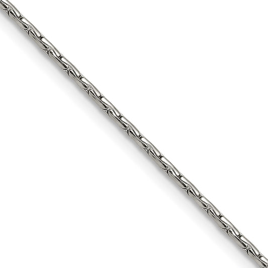 Chisel Stainless Steel Polished 1.5mm 16 inch Oval Box Chain Necklace