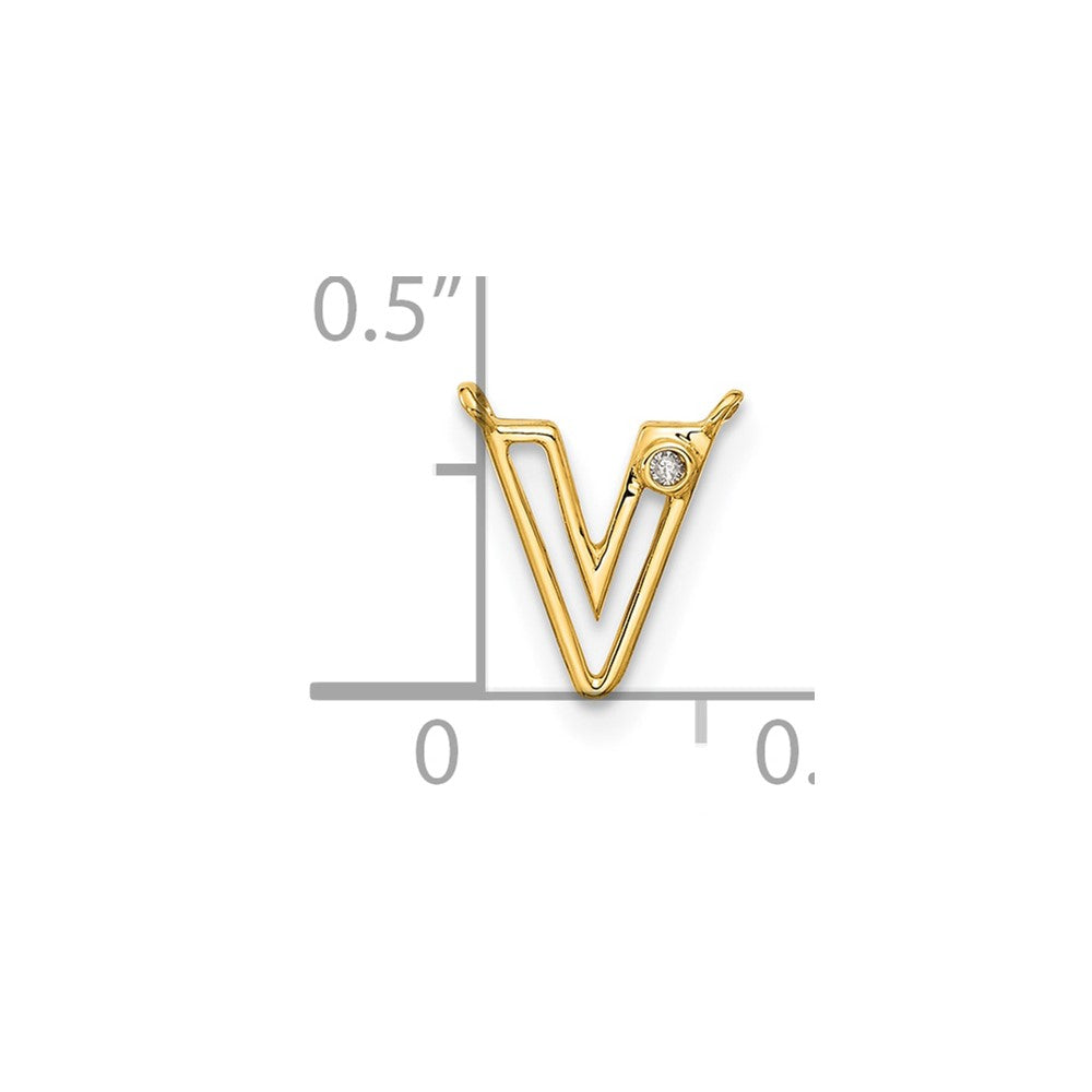 Stella & Dot 10ky Diamond Initial V Charm Element