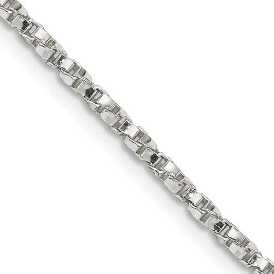 Sterling Silver 2.25mm Twisted Box Chain 26 Inches