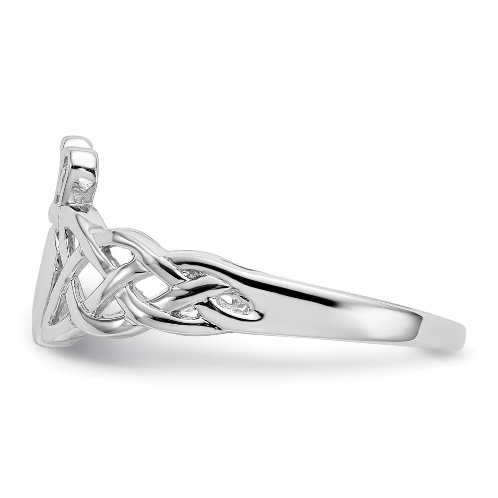 14k White Gold Mens Claddagh Ring Size 9