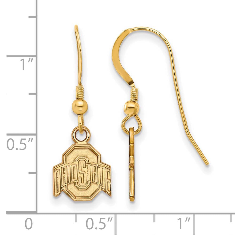 Women's Ohio State Buckeyes Gold Plated XS Dangle Earrings