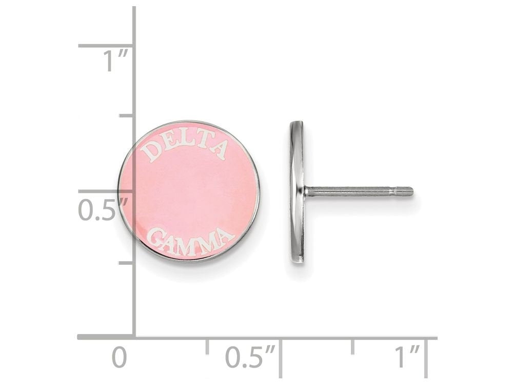 Sterling Silver Official Licensed Greek Sororities Delta Gamma (??) Enameled Post Earrings