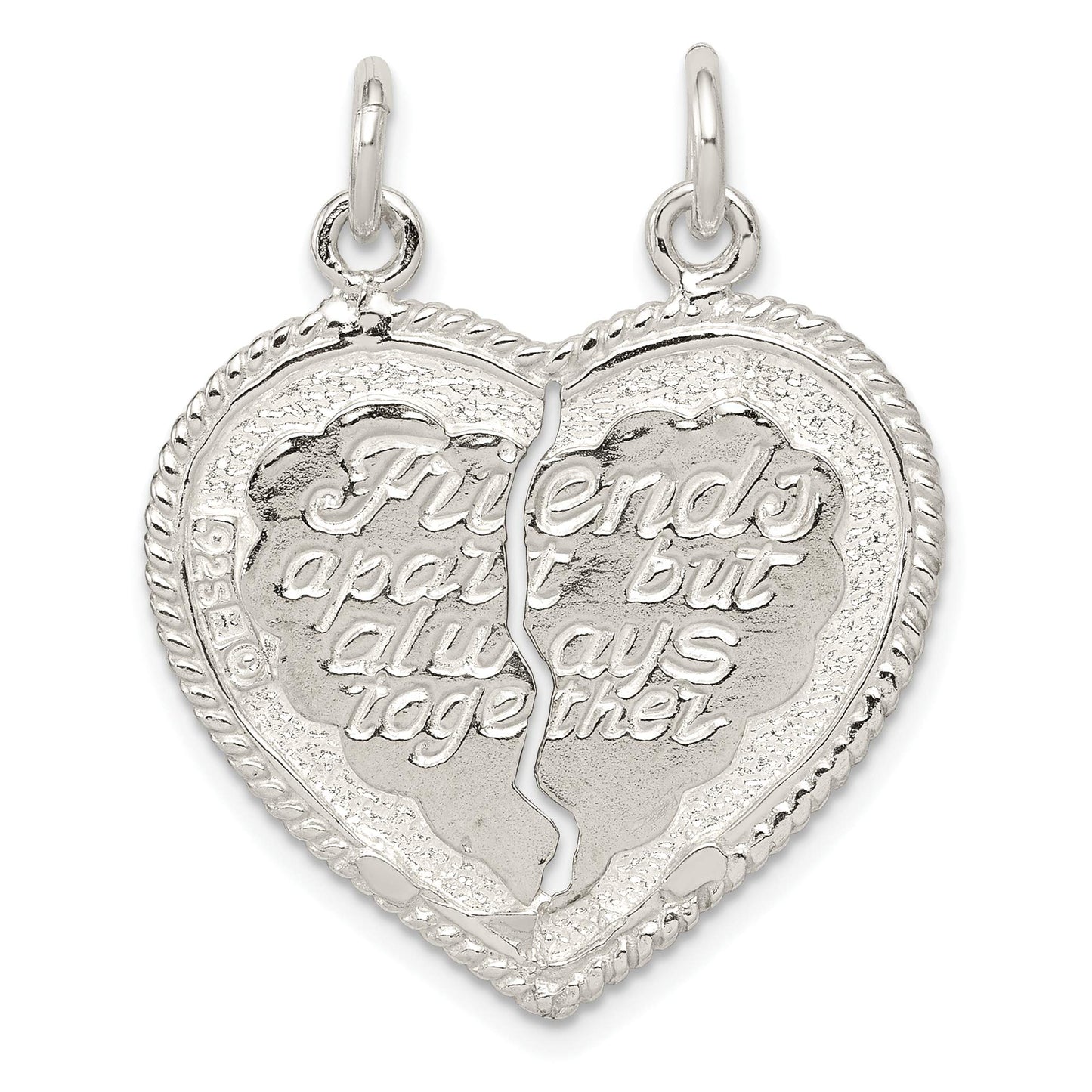 Sterling Silver Best Friend 2-piece break apart Heart Charm